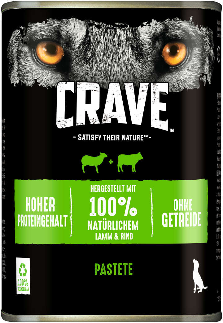 CRAVE Hunde-Nassfutter mit Lamm und Rind